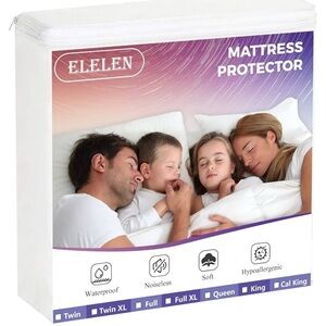 Elelen Waterproof Noiseless Hypoallergenic Mattress Protector Pack 2 Size Full
